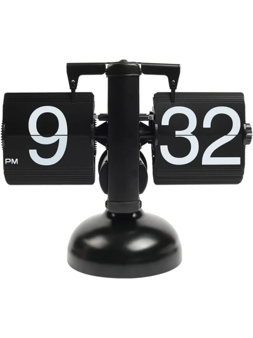Home Black Analog Quartz Large Number Antique Vintage Design Flip Desk Clock
